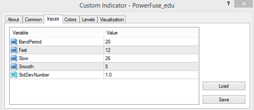 Power Fuse Edu's settings